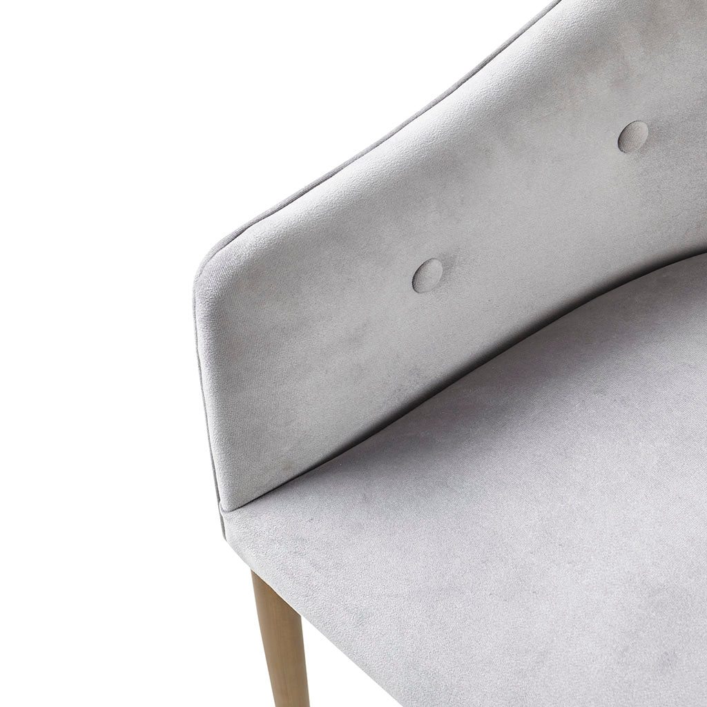 Sheraton Tufted Low Back Upholstered Arm Dining Chair Set of 2 - Grey