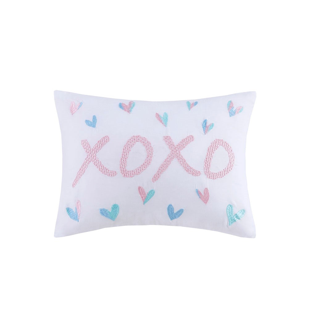 Kristie Iridescent Metallic Heart Printed Duvet Cover Set