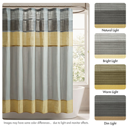 Amherst Faux Silk Shower Curtain - Yellow