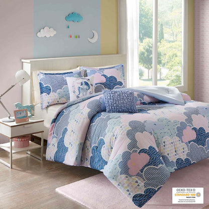 Cloud Cotton Printed Comforter Set - Blue