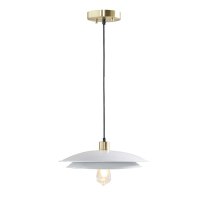 Saben 2-Tier Layered Shade Pendant - Gold/White