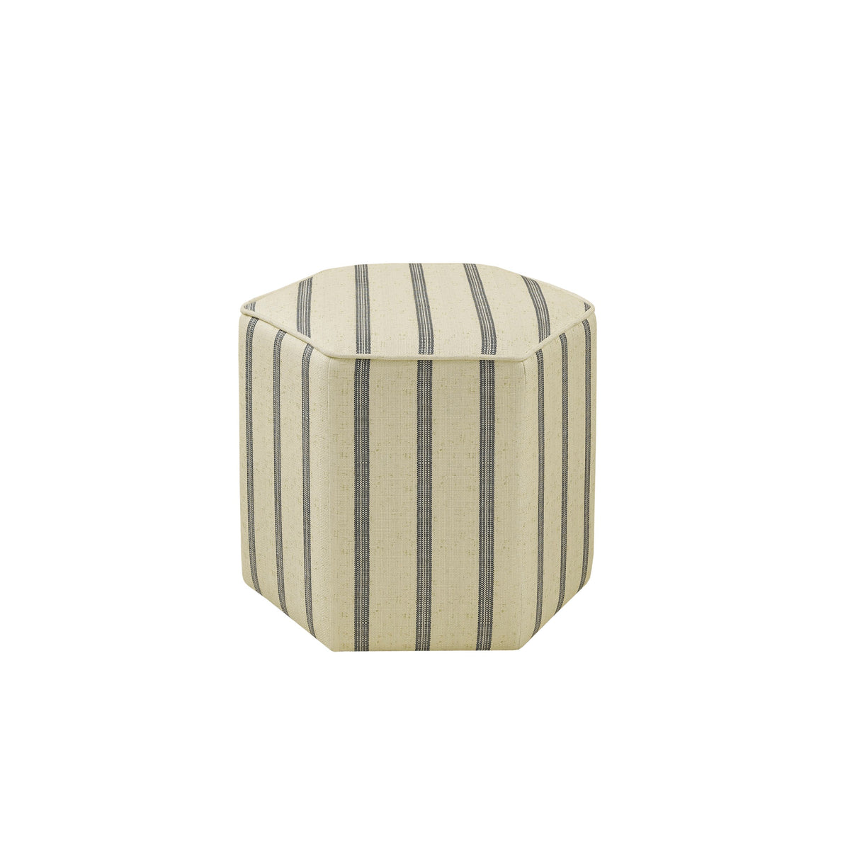Ellen Accent Ottoman - Linen/Blue