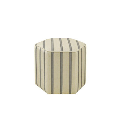 Ellen Accent Ottoman - Linen/Blue