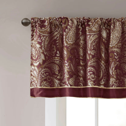 Aubrey Jacquard Window Valance - Burgundy