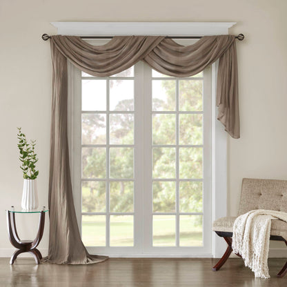 Harper Solid Crushed Scarf Sheer - Taupe