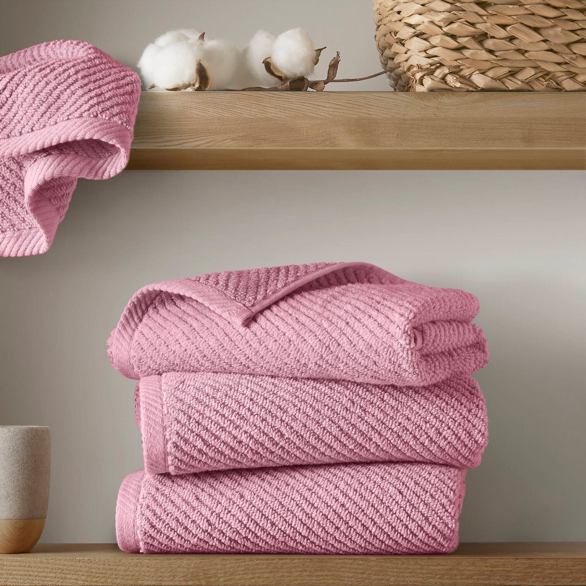 Diagonal Ribbed - Pink