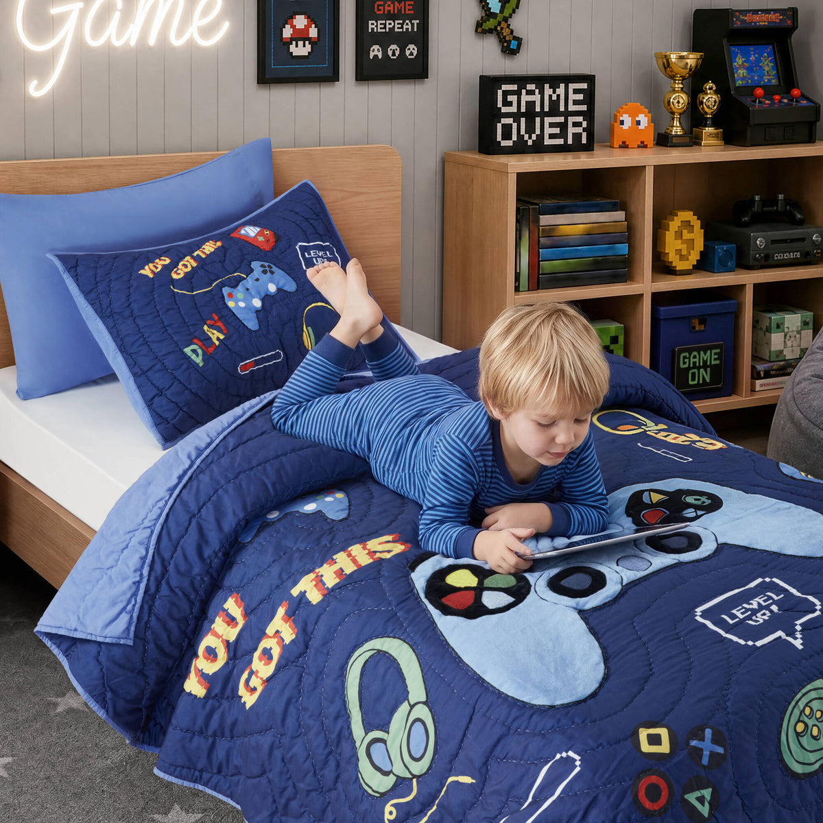 Game Quilt Set - Navy