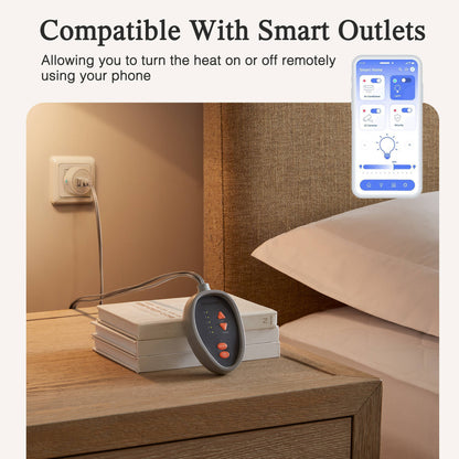 Cotton Blend Heated Mattress Pad - White