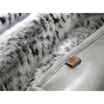 Botswana Animal Print Faux Fur Throw Blanket - Snow Leopard