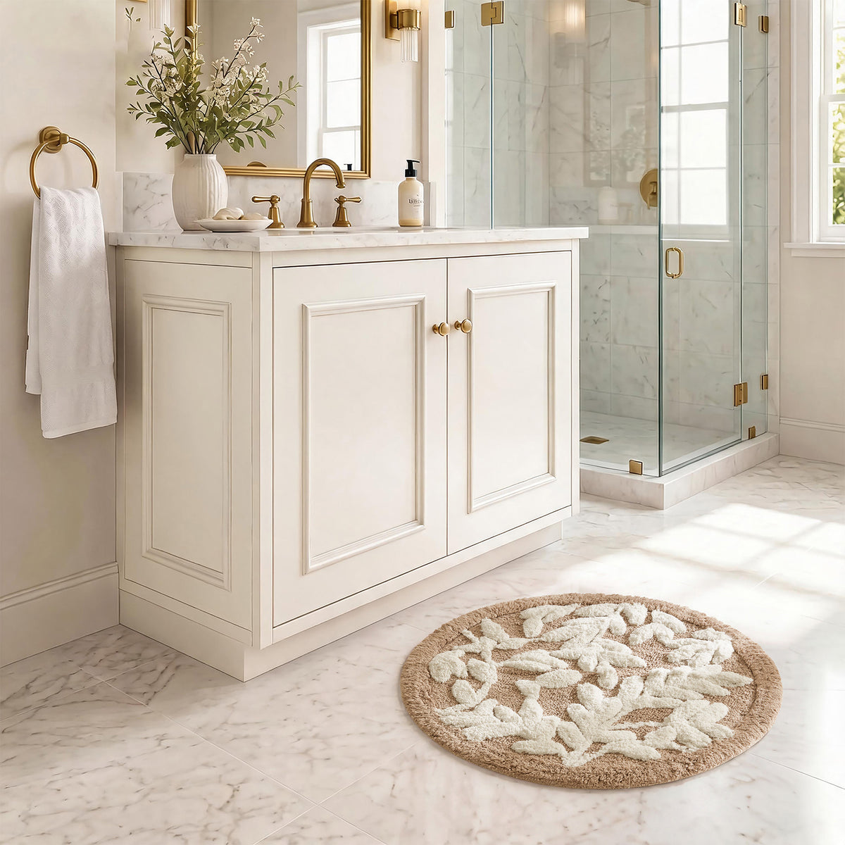 Serene Cotton Tufted Bath Rug - Mushroom