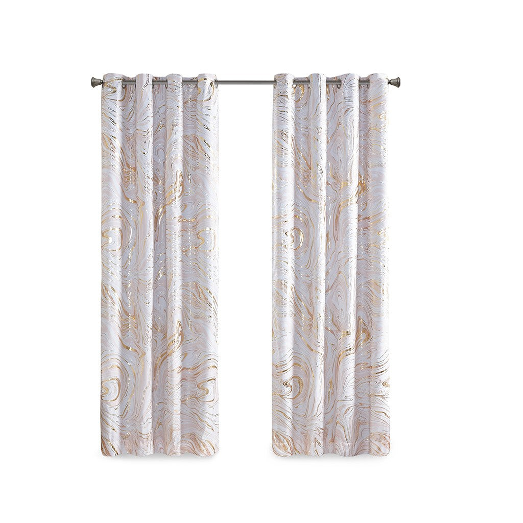 Rebecca Grommet Top Metallic Printed Total Blackout Curtain