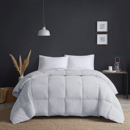 Heavy Warmth Goose Feather and Down Oversize Comforter - Light Grey