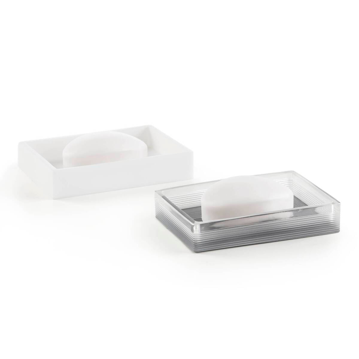 Clear Resin Bath Accessories set, Frosted White - Frosted White