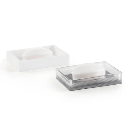 Clear Resin Bath Accessories set, Frosted White - Frosted White